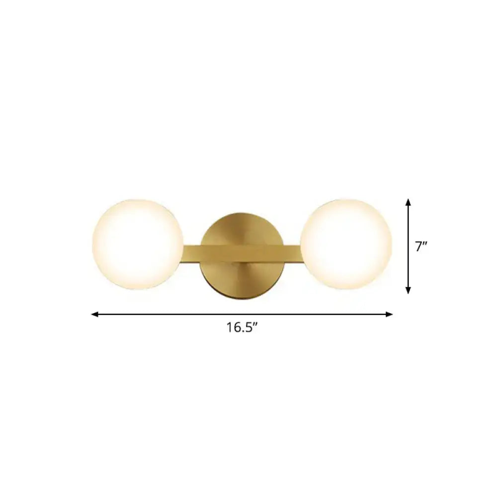 Gold Glass Globe Vanity Light