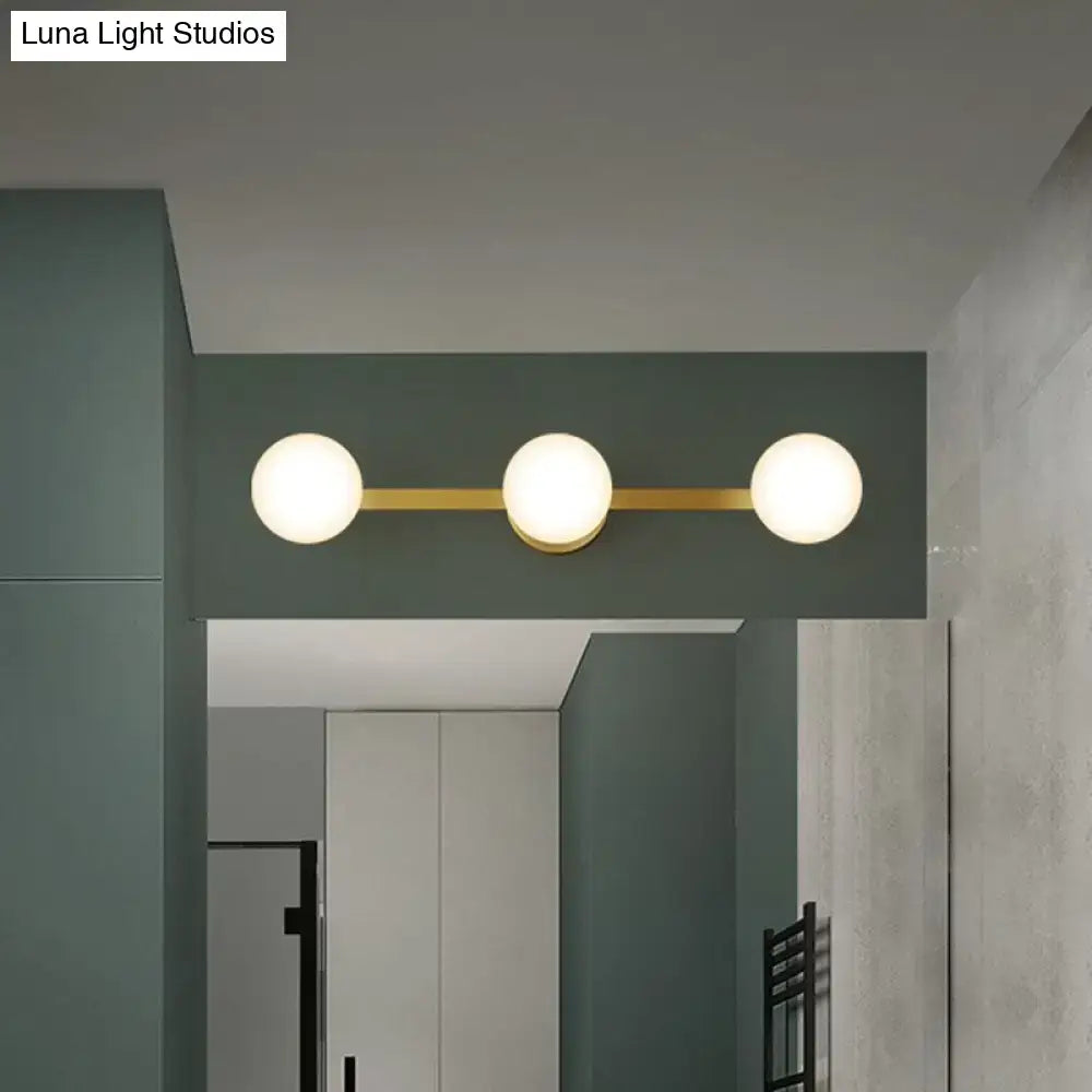 Gold Glass Globe Vanity Light