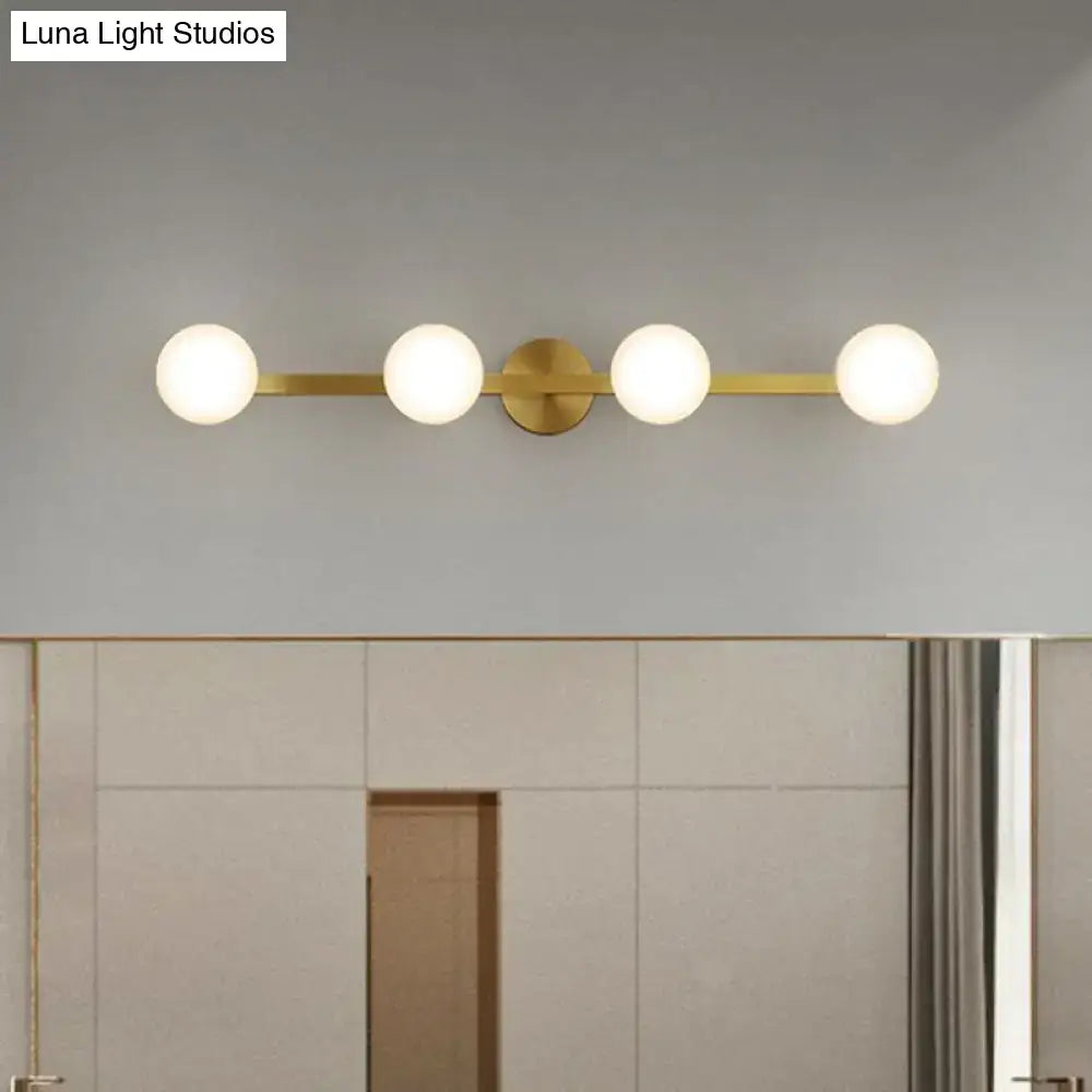 Gold Glass Globe Vanity Light
