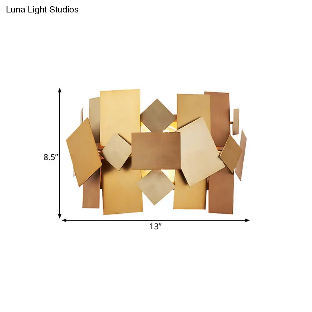 Gold Stacked Panel Metal Sconce