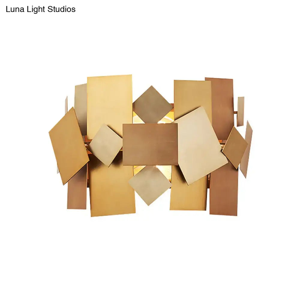 Gold Stacked Panel Metal Sconce
