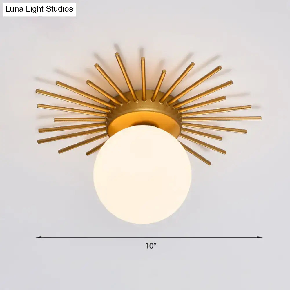 Gold Sunburst Ceiling Light