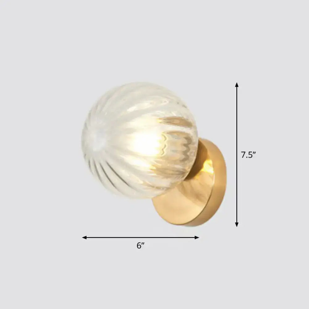 Gold Textured Glass Ball Sconce