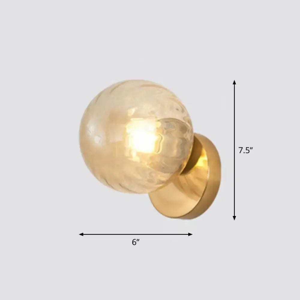 Gold Textured Glass Ball Sconce
