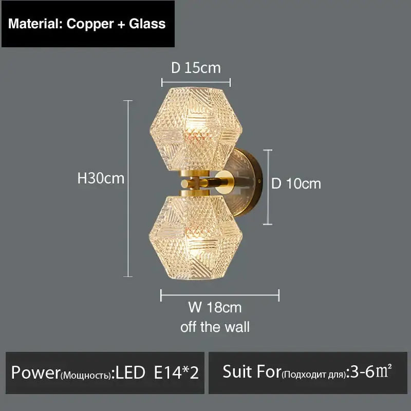 Gold Crystal LED Wall Sconce