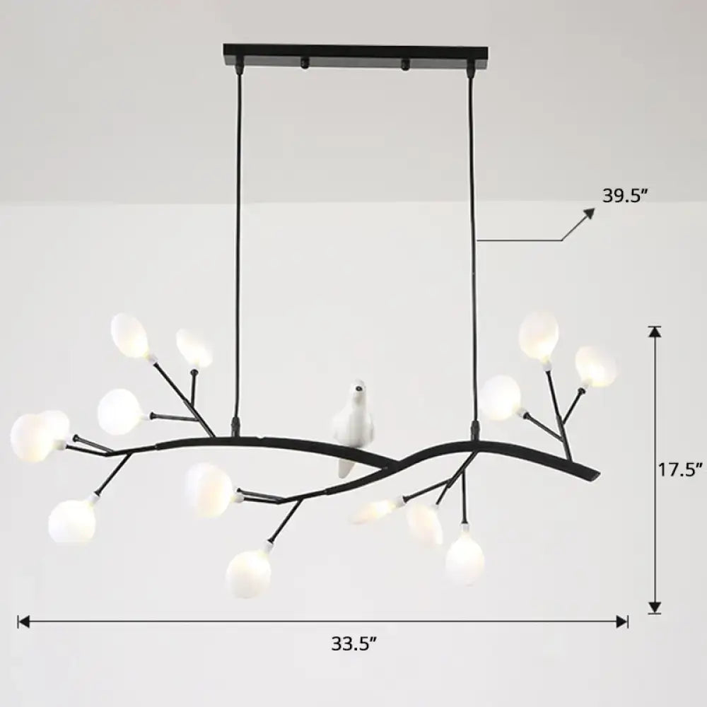 Black Metal Bird Island Light