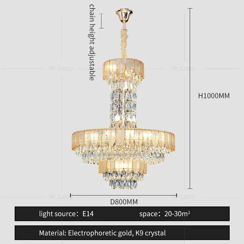 Black Crystal Layered Chandelier