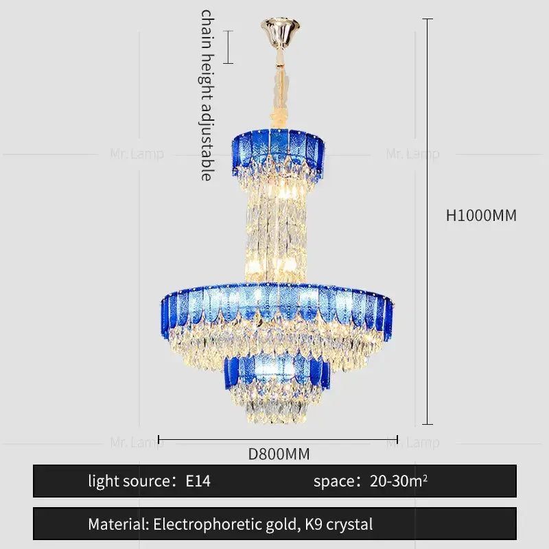 Black Crystal Layered Chandelier