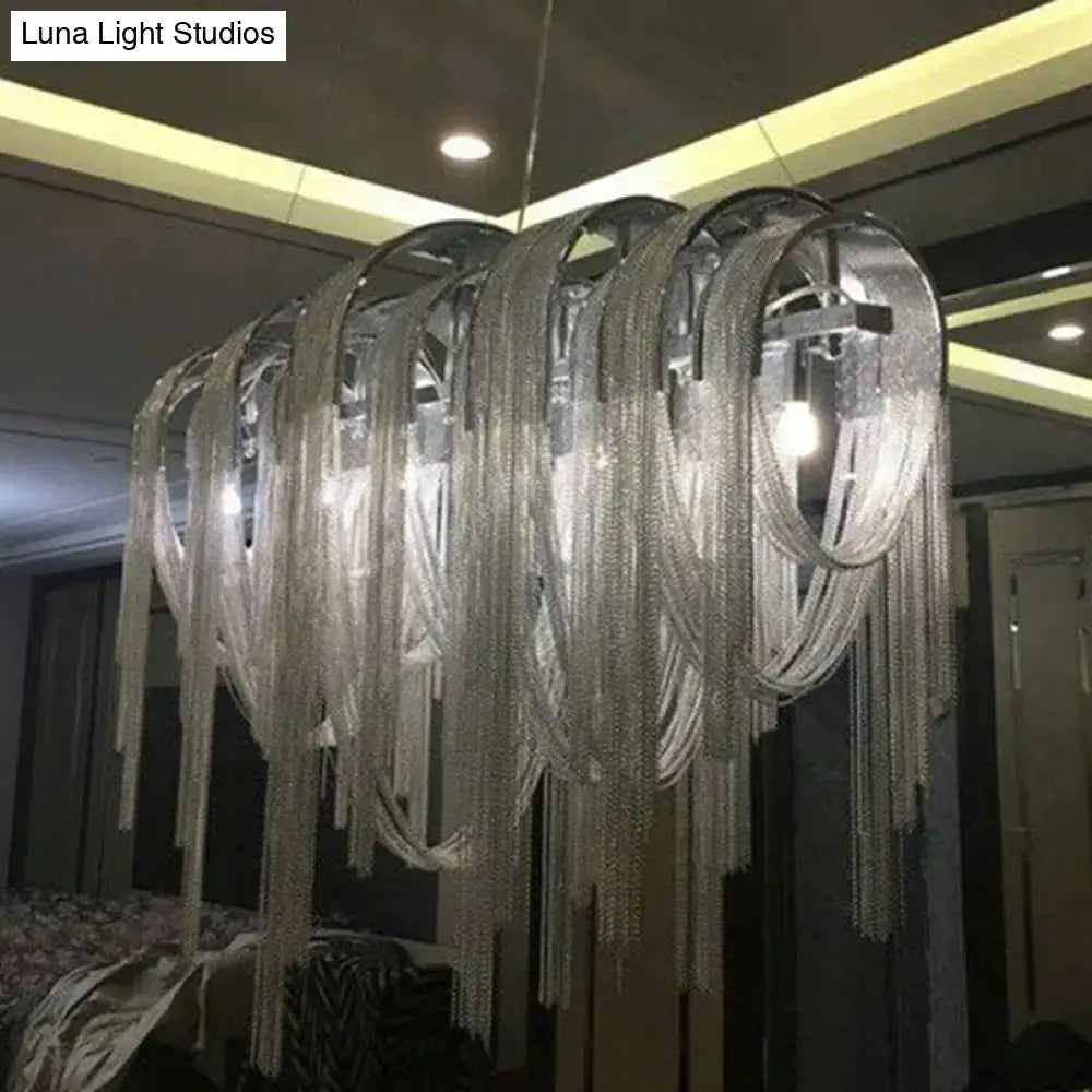 Silver Arch Chain Chandelier