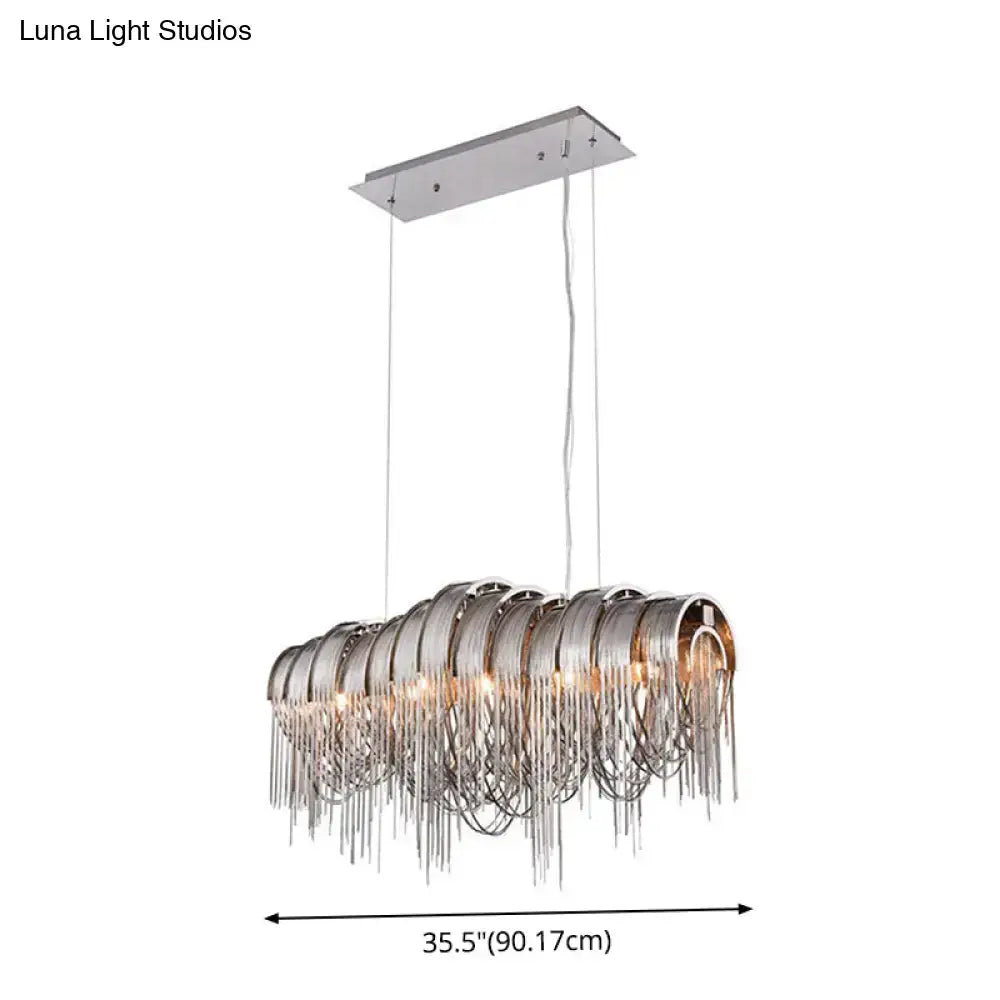 Silver Arch Chain Chandelier