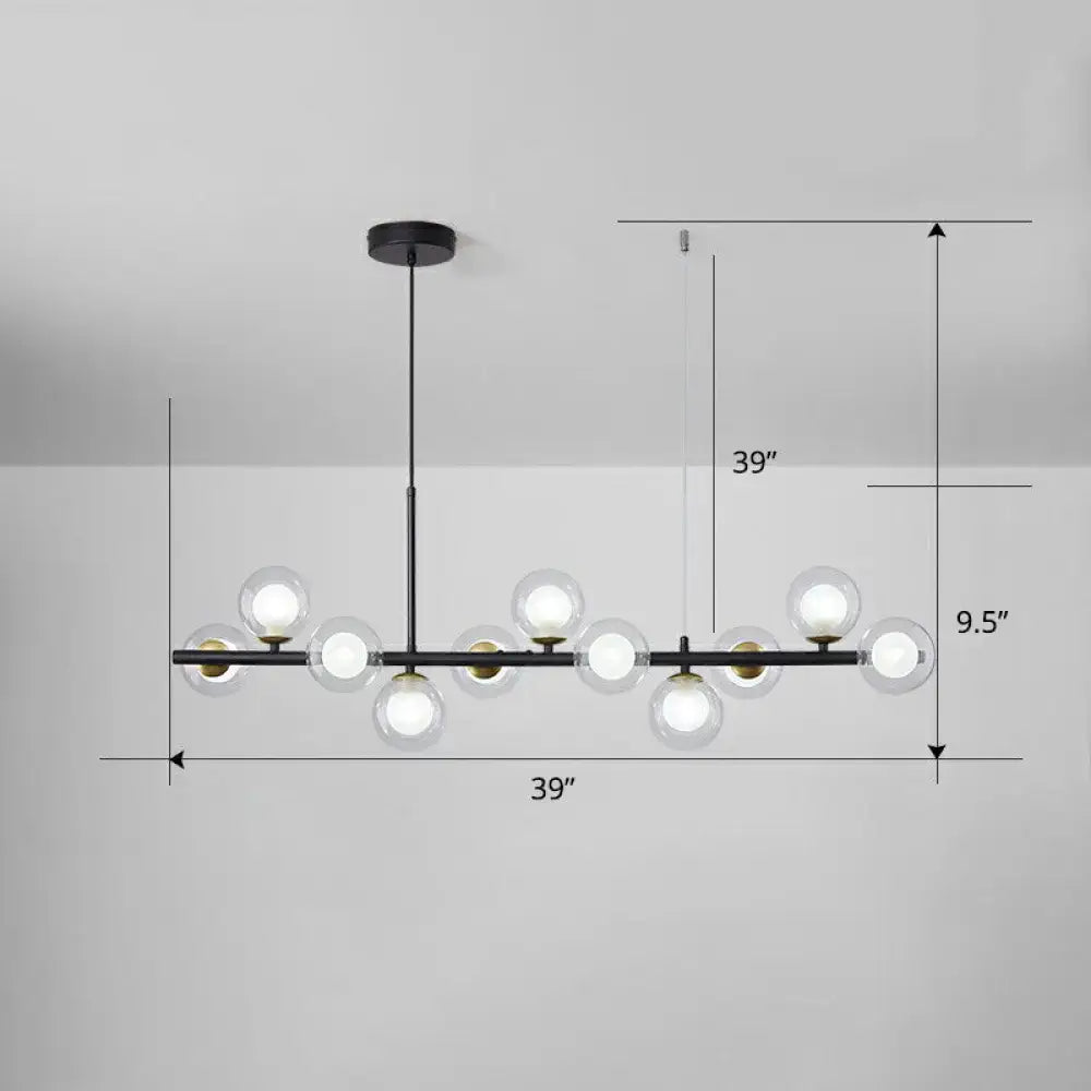 Smoke Grey Glass Globe Chandelier
