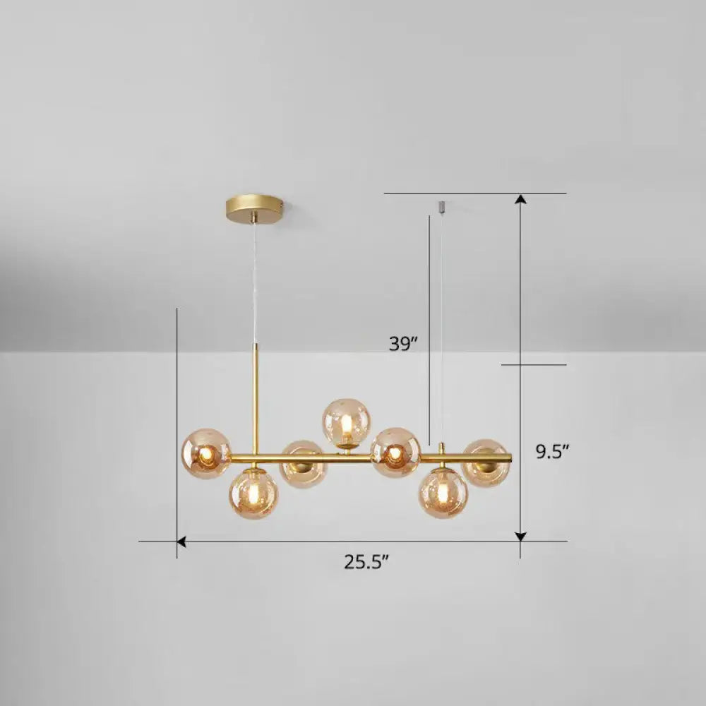 Smoke Grey Glass Globe Chandelier