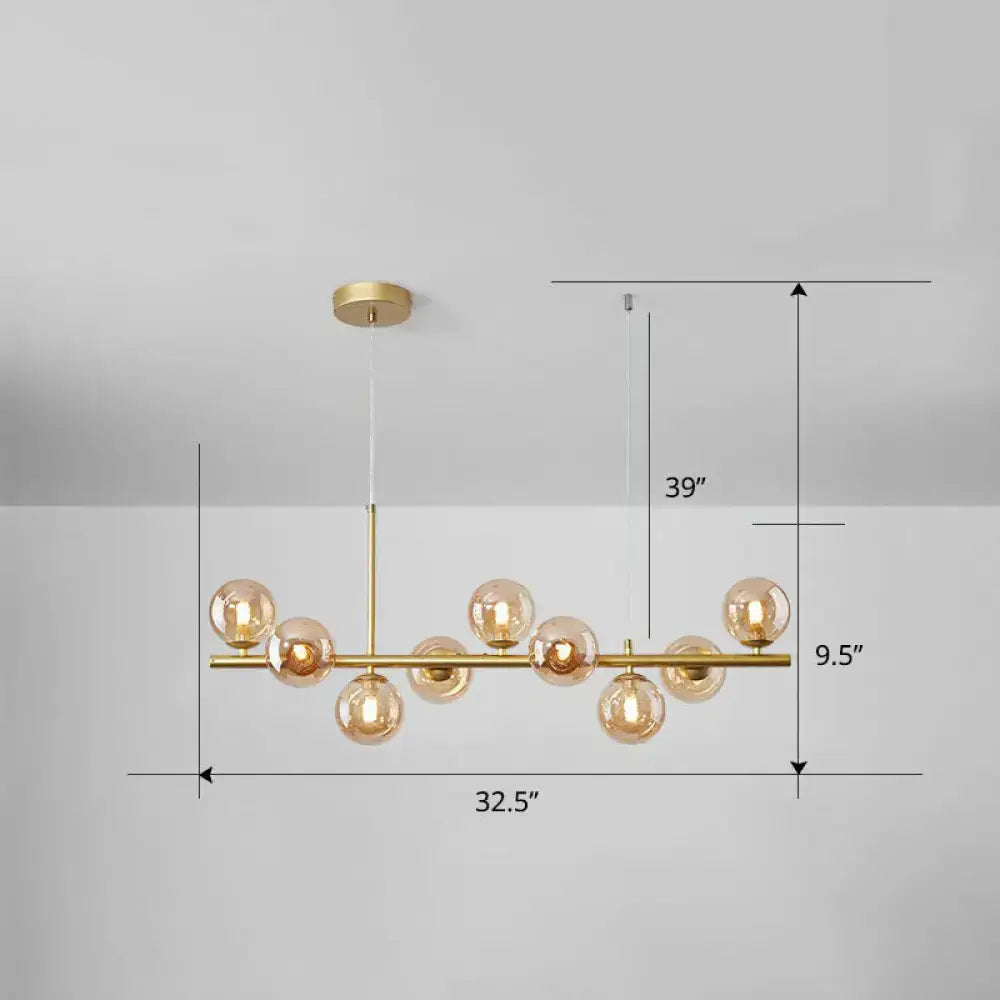 Smoke Grey Glass Globe Chandelier