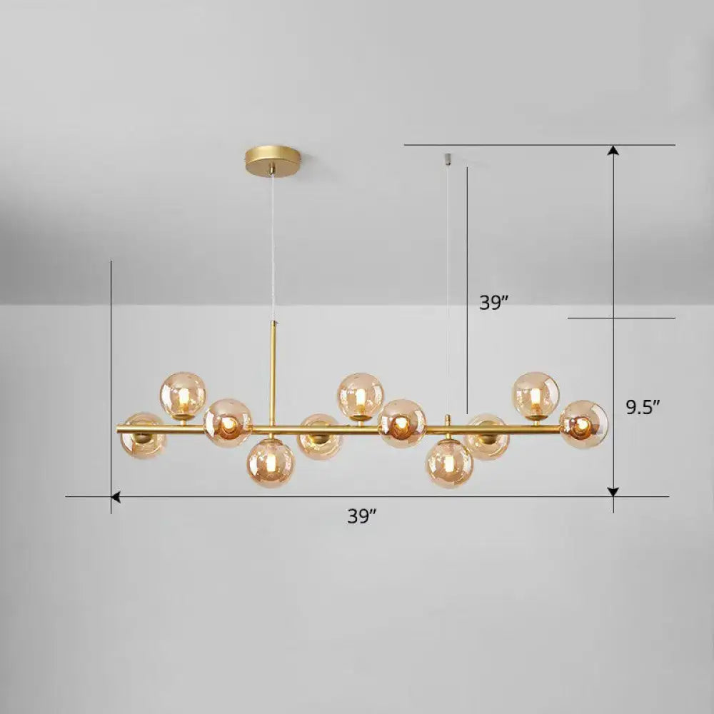 Smoke Grey Glass Globe Chandelier