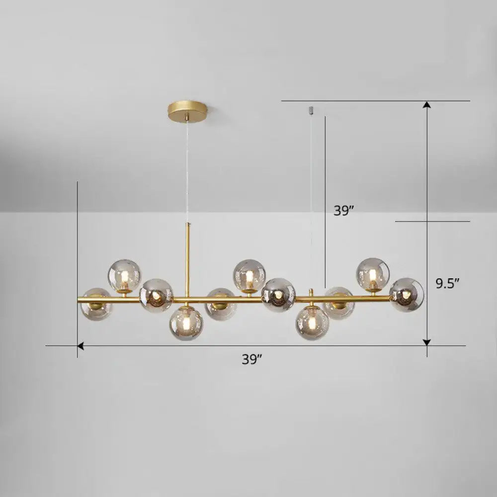 Smoke Grey Glass Globe Chandelier