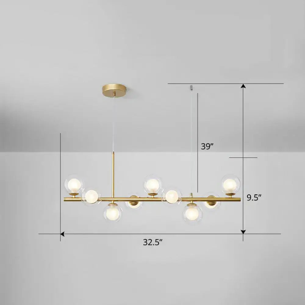 Smoke Grey Glass Globe Chandelier