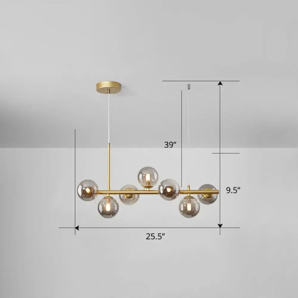 Smoke Grey Glass Globe Chandelier