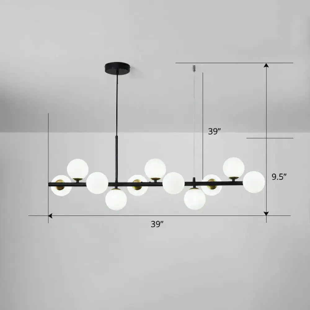Smoke Grey Glass Globe Chandelier