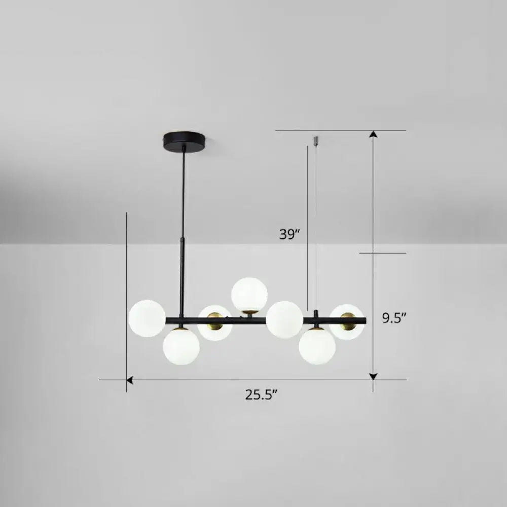 Smoke Grey Glass Globe Chandelier