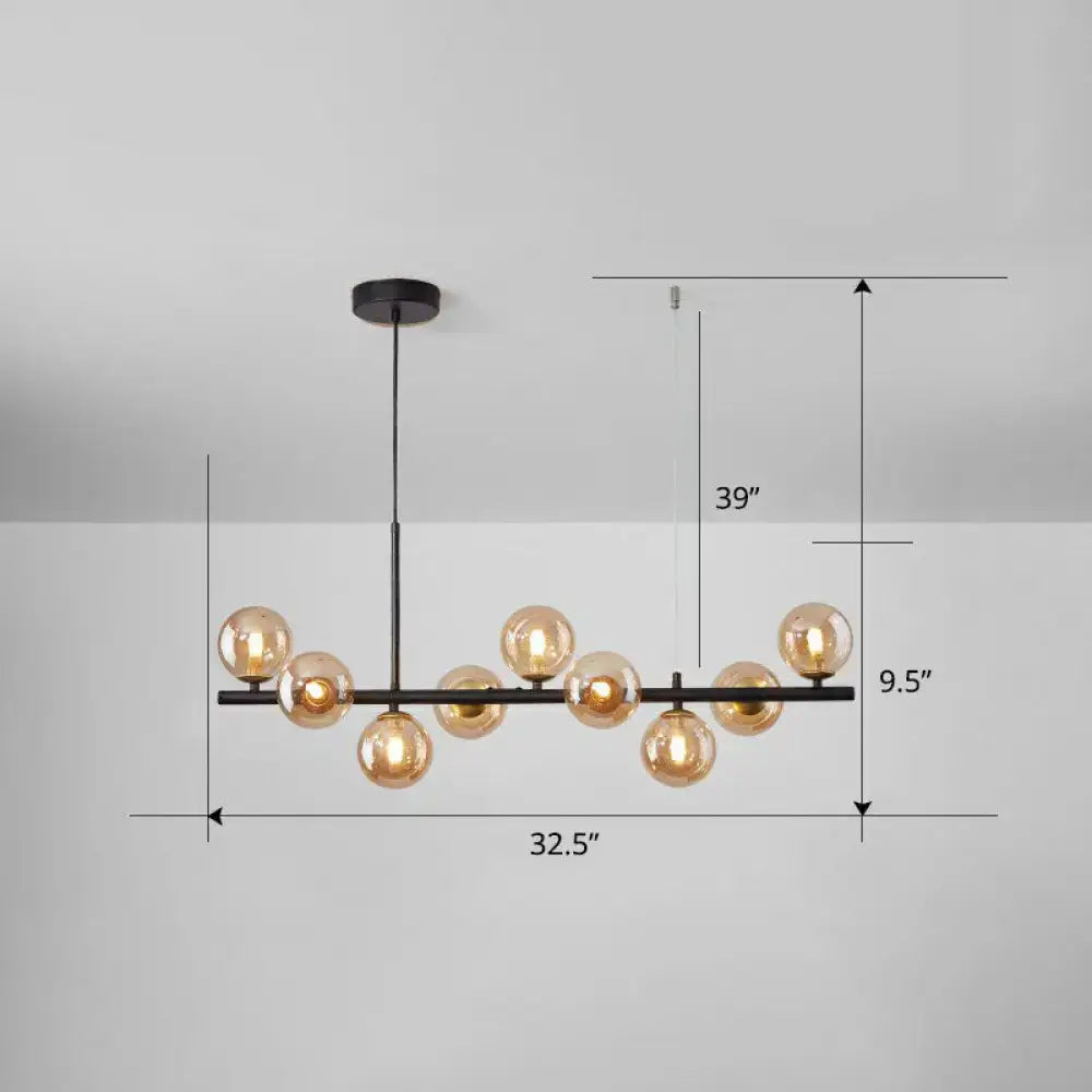 Smoke Grey Glass Globe Chandelier