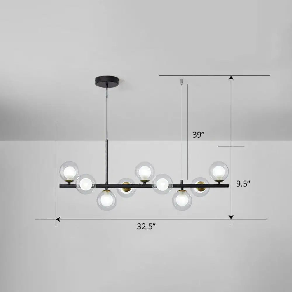 Smoke Grey Glass Globe Chandelier