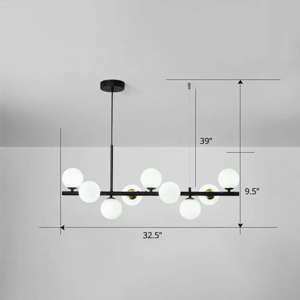 Smoke Grey Glass Globe Chandelier