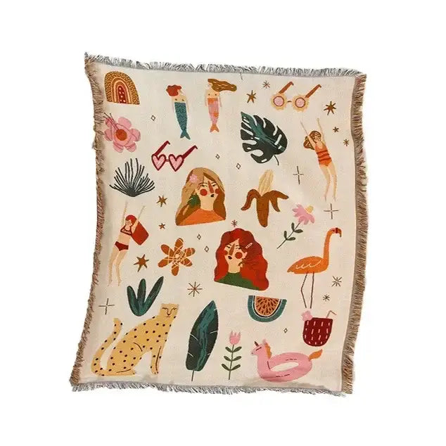 Ethnic Sofa Blanket Tapestry