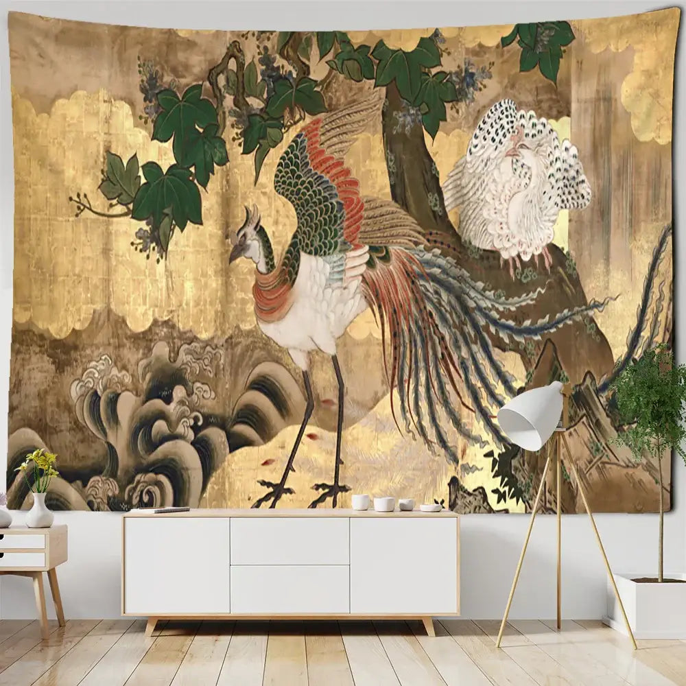 Gold Boho Skeleton Tapestry
