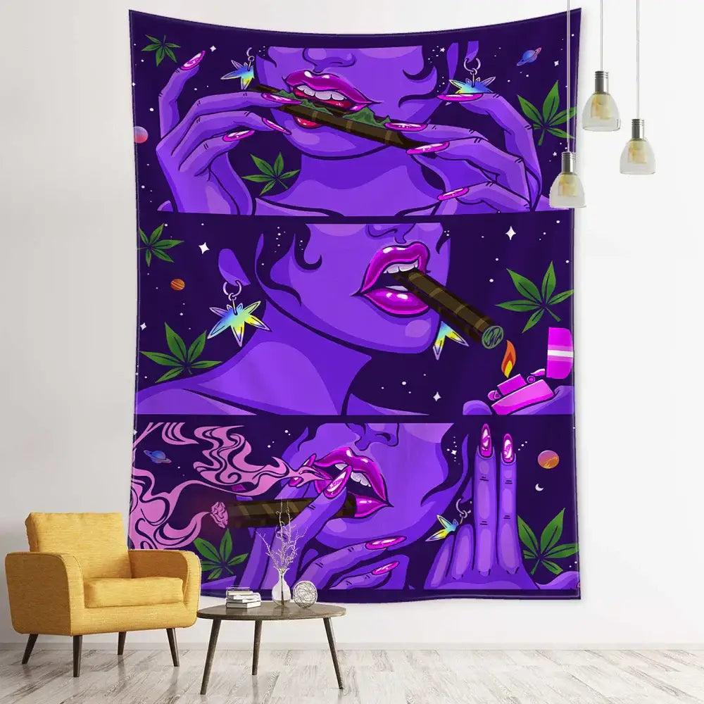 Green Star Girl Tapestry