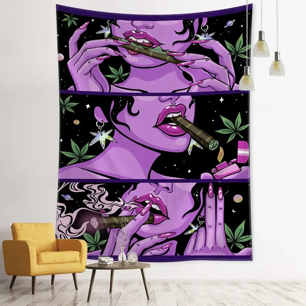 Green Star Girl Tapestry