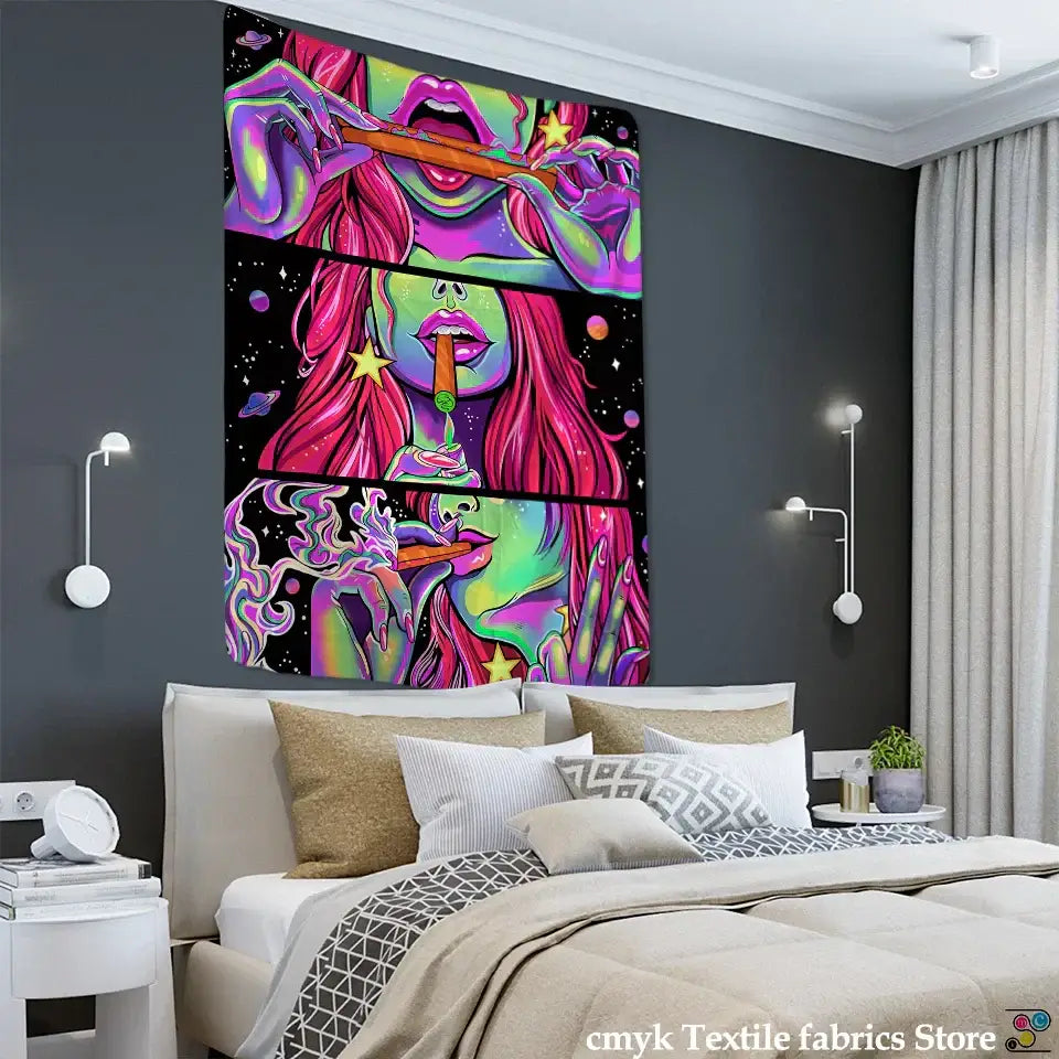 Green Star Girl Tapestry