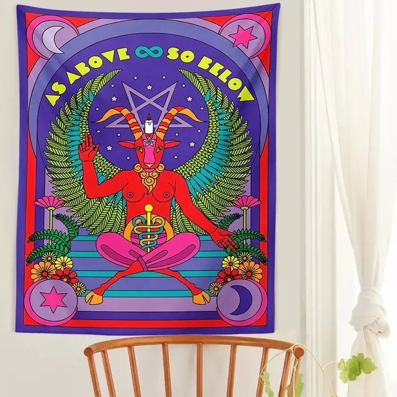Red Baphomet Tapestry