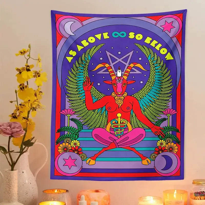 Red Baphomet Tapestry