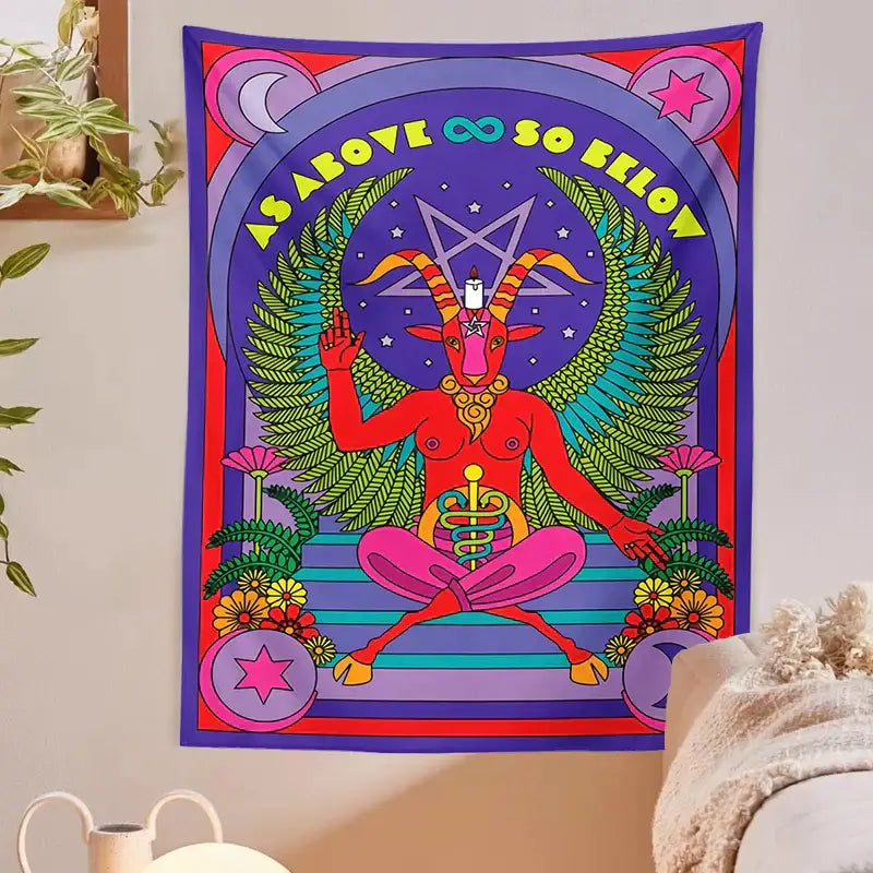 Red Baphomet Tapestry
