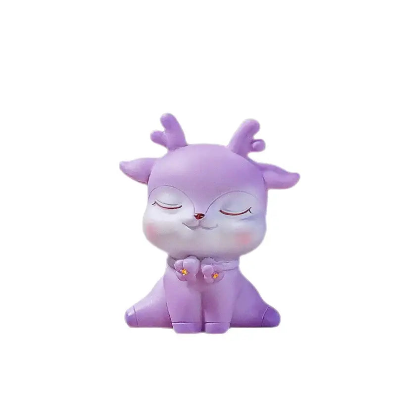 Purple Resin Deer Figurine