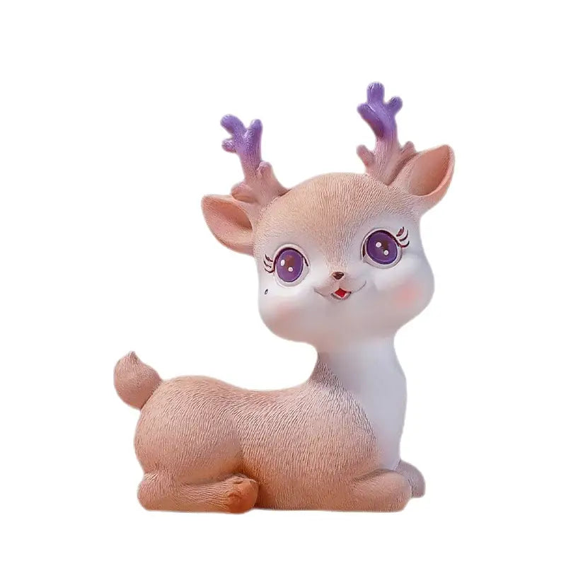 Purple Resin Deer Figurine