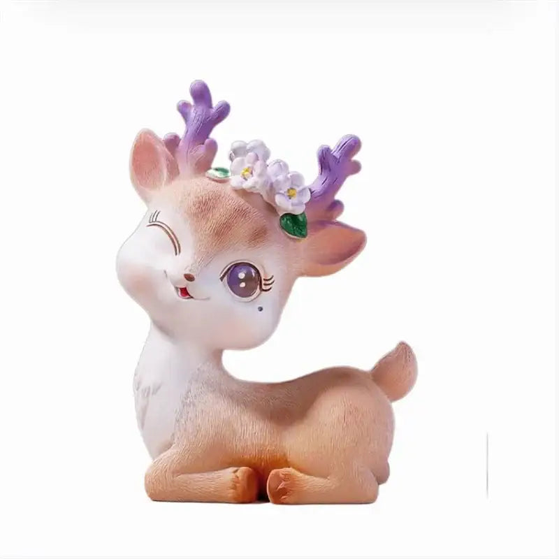 Purple Resin Deer Figurine