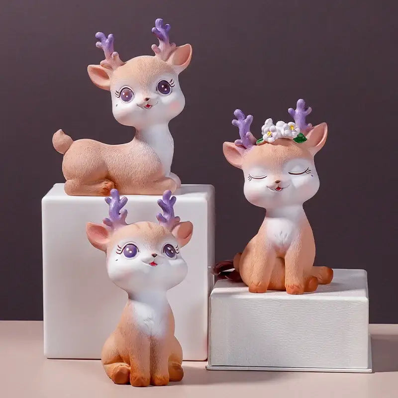 Purple Resin Deer Figurine