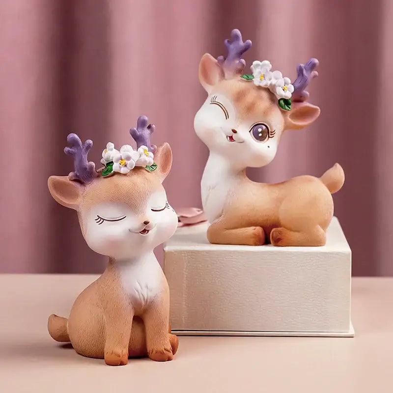 Purple Resin Deer Figurine