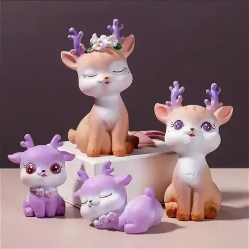 Purple Resin Deer Figurine