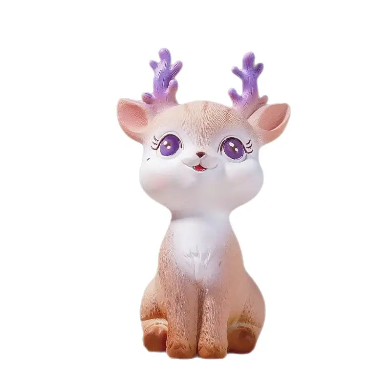 Purple Resin Deer Figurine
