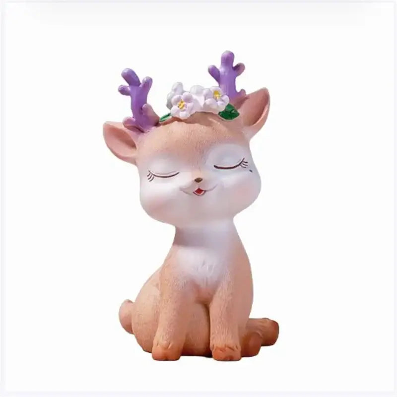 Purple Resin Deer Figurine