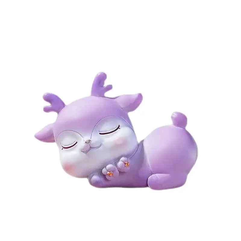 Purple Resin Deer Figurine