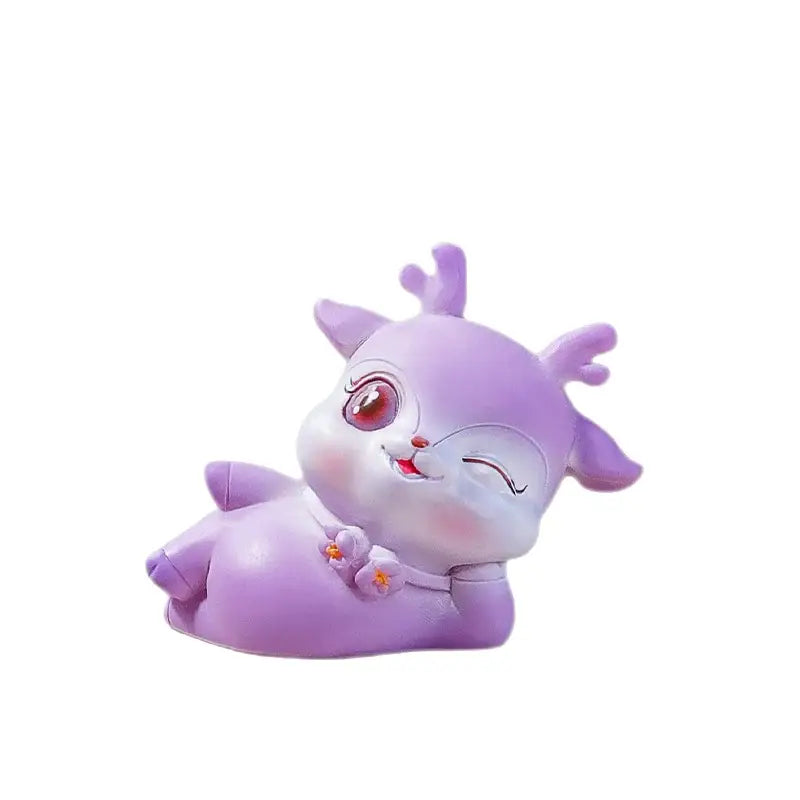 Purple Resin Deer Figurine
