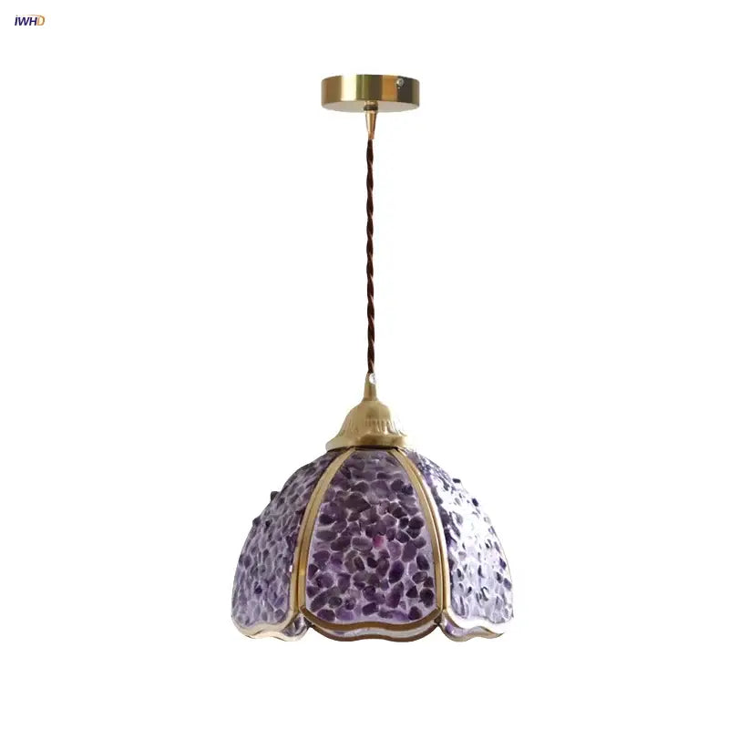 Purple Mosaic Pendant Light