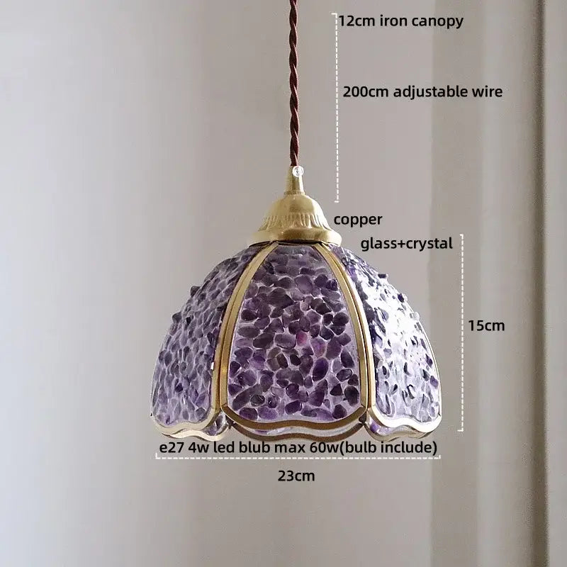 Purple Mosaic Pendant Light