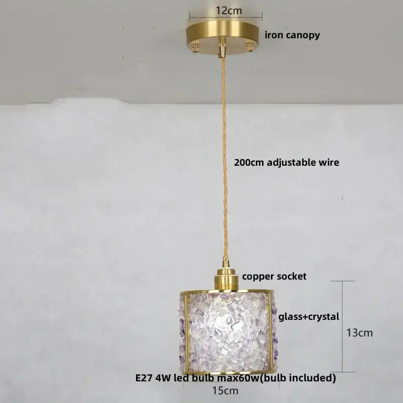 Purple Mosaic Pendant Light