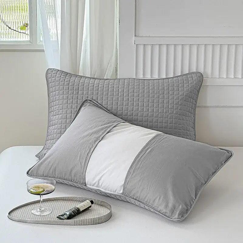 Gray Cotton Pillowcase Set