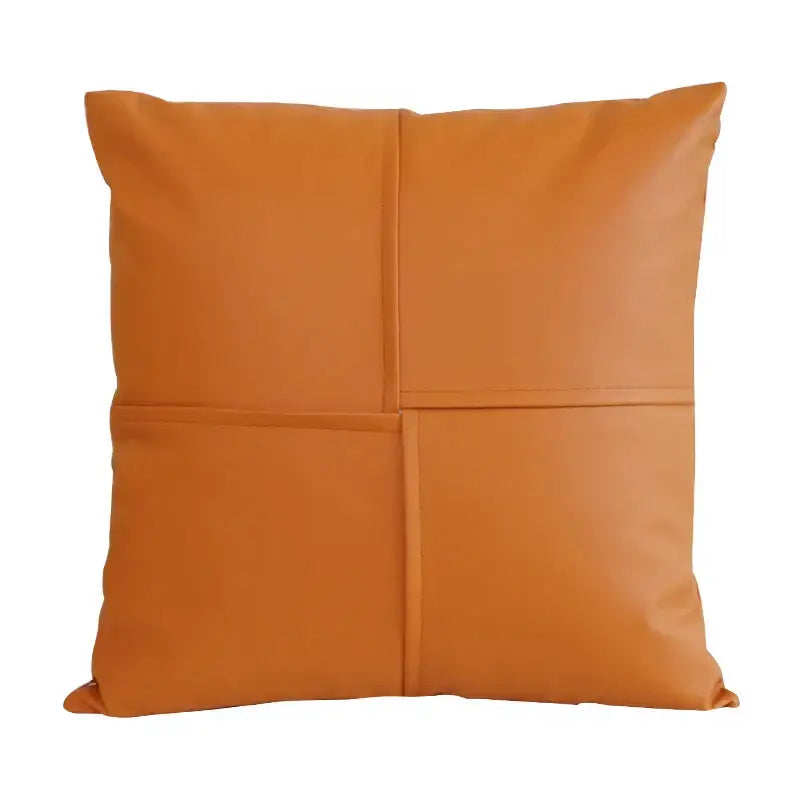 Ivory Leather Pillow Cover