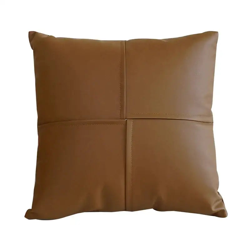 Ivory Leather Pillow Cover